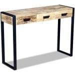 Console Table with 3 Drawers Solid Mango Wood 110x35x78 cm 5