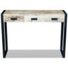 Console Table with 3 Drawers Solid Mango Wood 110x35x78 cm