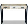 Console Table with 3 Drawers Solid Mango Wood 110x35x78 cm
