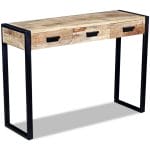 Console Table with 3 Drawers Solid Mango Wood 110x35x78 cm 1
