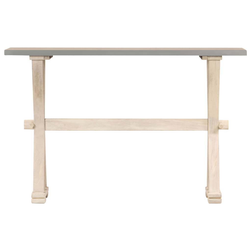 Console Table with Zinc Top 118x35x76 cm Solid Mango Wood