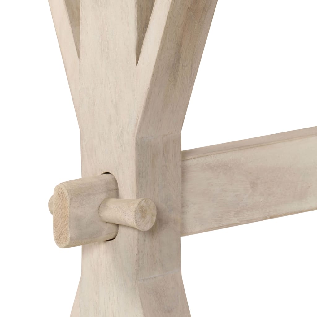 Console Table with Zinc Top 118x35x76 cm Solid Mango Wood