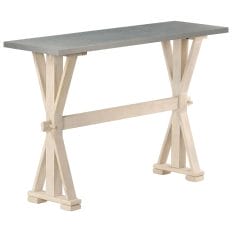 Console Table with Zinc Top 118x35x76 cm Solid Mango Wood