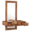 Cosmetic Mirror with 2 Drawers Solid Sheesham Wood
