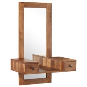 Cosmetic Mirror with 2 Drawers Solid Sheesham Wood