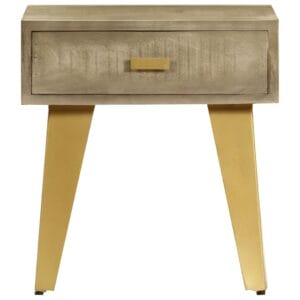 Nightstand 45x35x48 cm Solid Mango Wood and Cast Iron