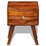Nightstand with 1 Drawer 55 cm Solid Sheesham Wood 3