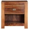 Nightstand with 1 Drawer Solid Sheesham Wood
