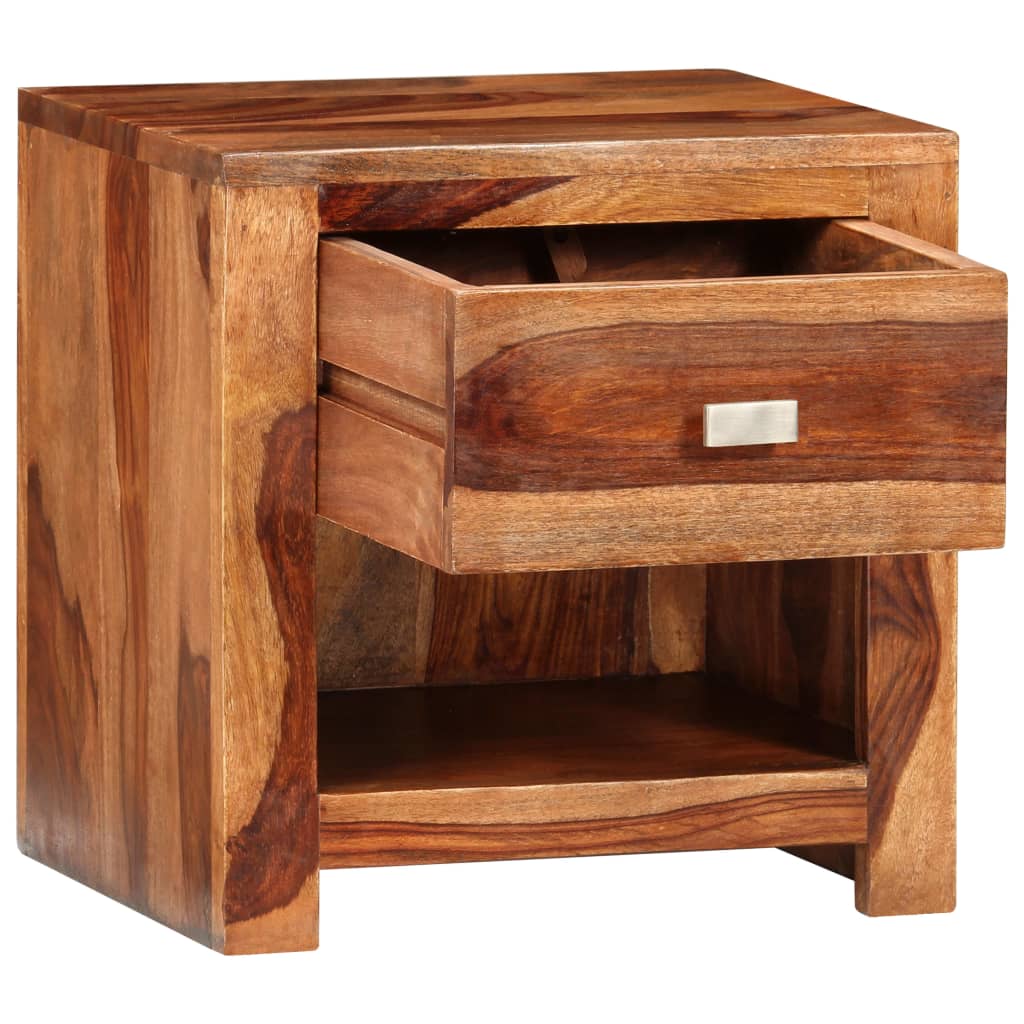 Nightstand with 1 Drawer Solid Sheesham Wood