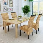 Rattan Woven Dining Chairs 4 pcs Abaca Brown 3