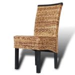 Rattan Woven Dining Chairs 4 pcs Abaca Brown 6