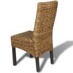 Rattan Woven Dining Chairs 4 pcs Abaca Brown 5