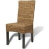 Rattan Woven Dining Chairs 6 pcs Abaca Brown