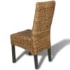 Rattan Woven Dining Chairs 6 pcs Abaca Brown