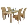 Set of 4 Handwoven Rattan Dining Chairs