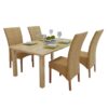 Set of 4 Handwoven Rattan Dining Chairs