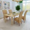 Set of 4 Handwoven Rattan Dining Chairs