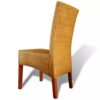 Set of 4 Handwoven Rattan Dining Chairs