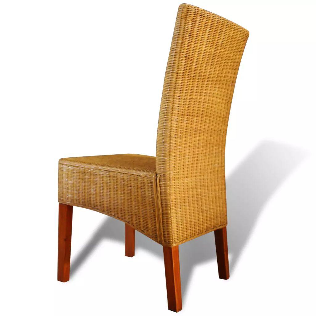 Set of 4 Handwoven Rattan Dining Chairs