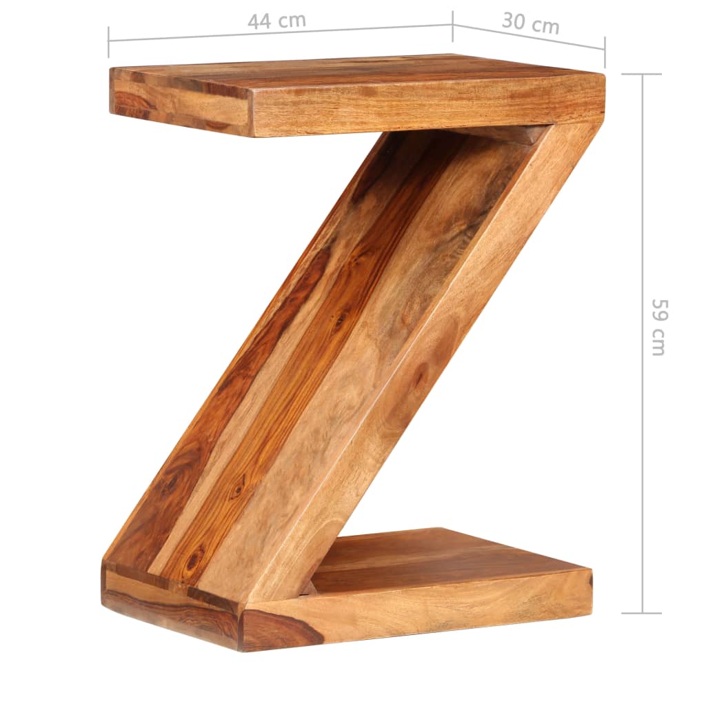 Side Table Z-shaped Solid Sheesham Wood