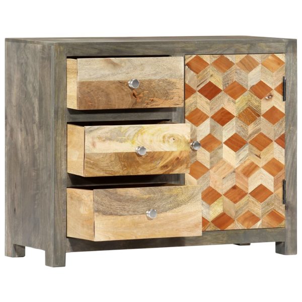 Sideboard Cabinet Grey 75x30x60 cm Mango Wood