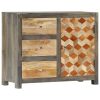 Sideboard Cabinet Grey 75x30x60 cm Solid Mango Wood