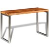 Solid Sheesham Wood Dining Table Office Desk with Steel Leg