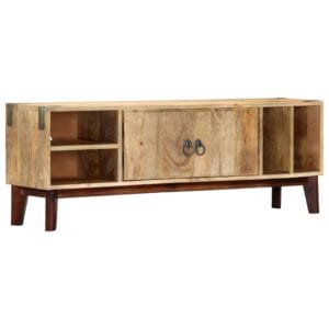 TV Stand Unit 115x30x46 cm Solid Rough Mango Wood