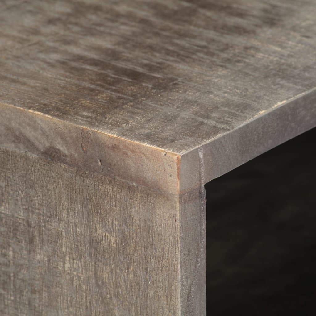 Retro Chic TV Cabinet Grey 115x30x46 cm Solid Rough Mango Wood