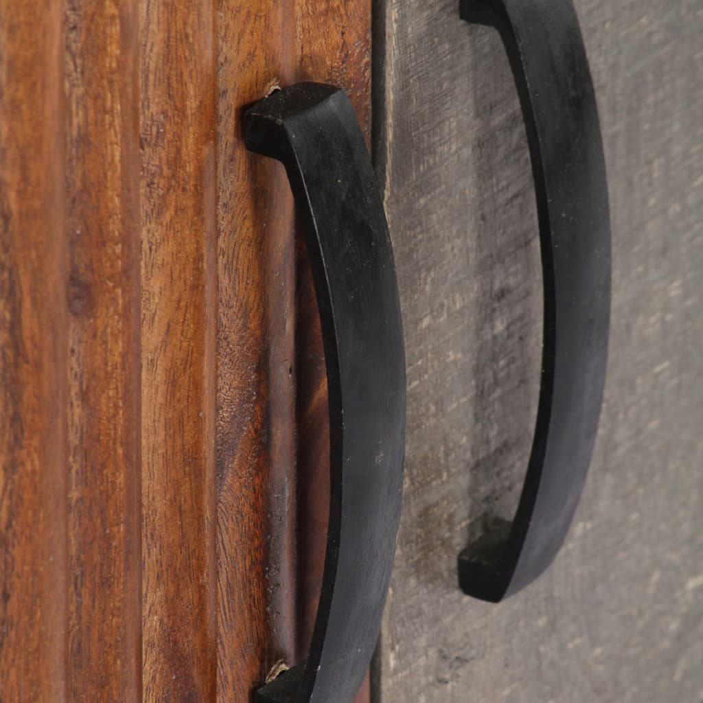 Retro Chic TV Cabinet Grey 115x30x46 cm Solid Rough Mango Wood