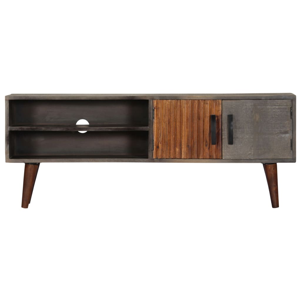 Retro Chic TV Cabinet Grey 115x30x46 cm Solid Rough Mango Wood