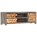 TV Cabinet Grey 120x30x40 cm Solid Mango Wood 3