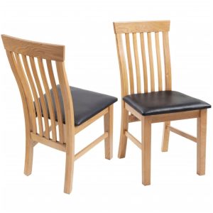 274364 Dining Chairs 6 Pcs Solid Oak Wood And Faux Leather (243546+243547)