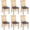 274364 Dining Chairs 6 pcs Solid Oak Wood and Faux Leather (243546+243547)