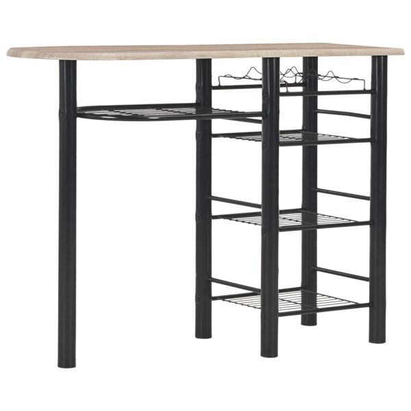 3 Piece Bar Set With Shelves Wood And Steel