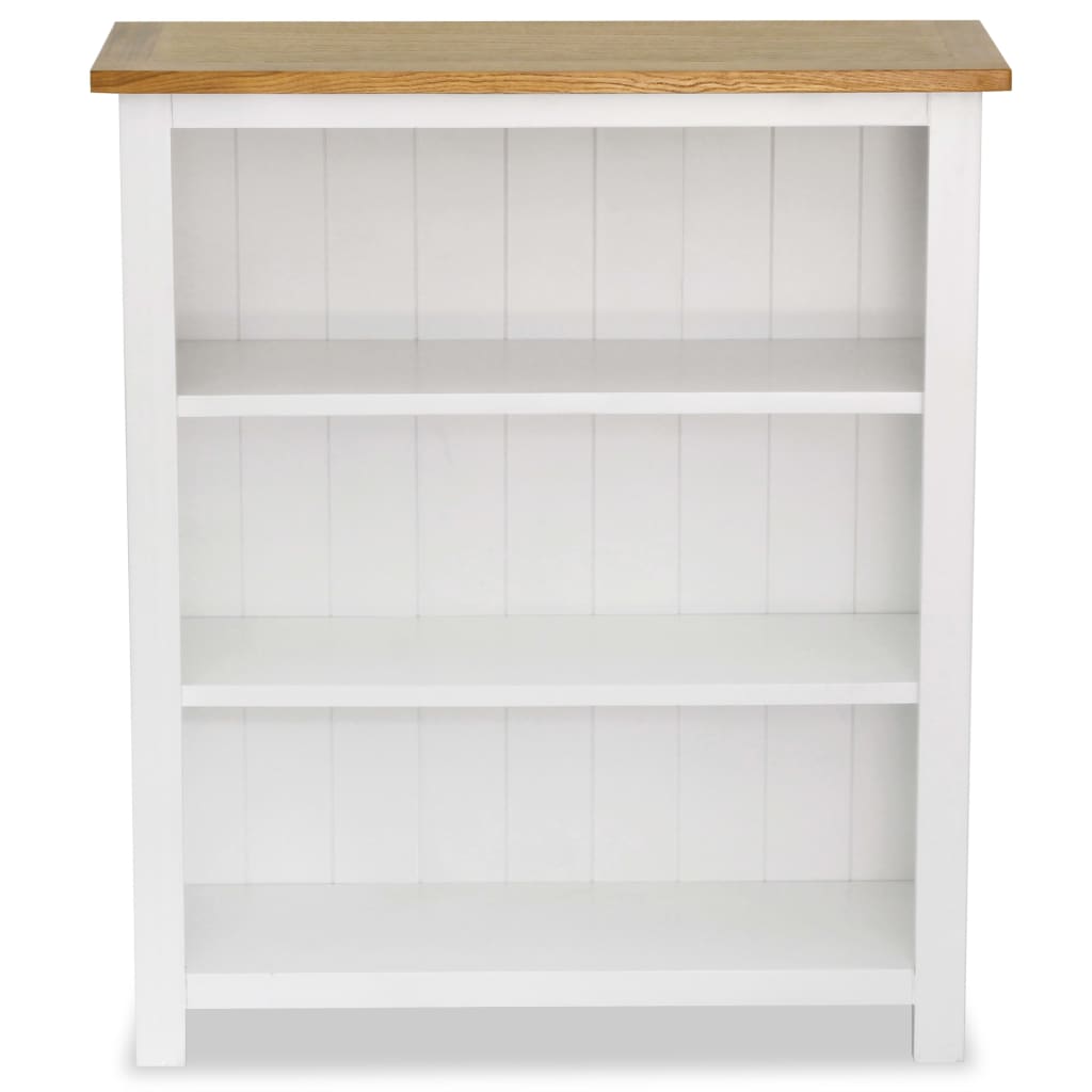3-Tier Bookcase 72x22,5x82 cm Solid Oak Wood