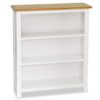 Colonial Painted White 3 Shelf Bookcase Solid Oak Wood Top
