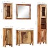 5 Piece Bathroom Set Solid Sheesham Wood