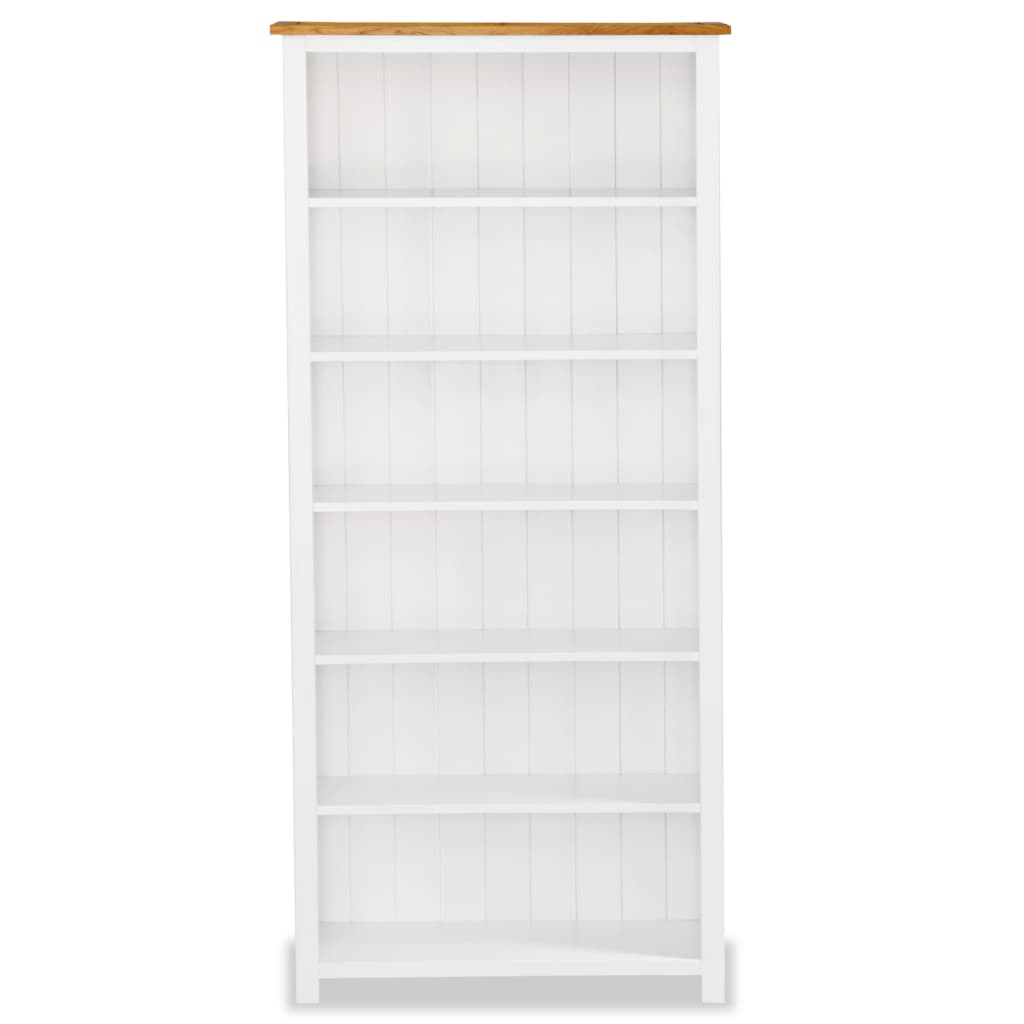 6-Tier Bookcase 80x30x180 cm Solid Oak Wood