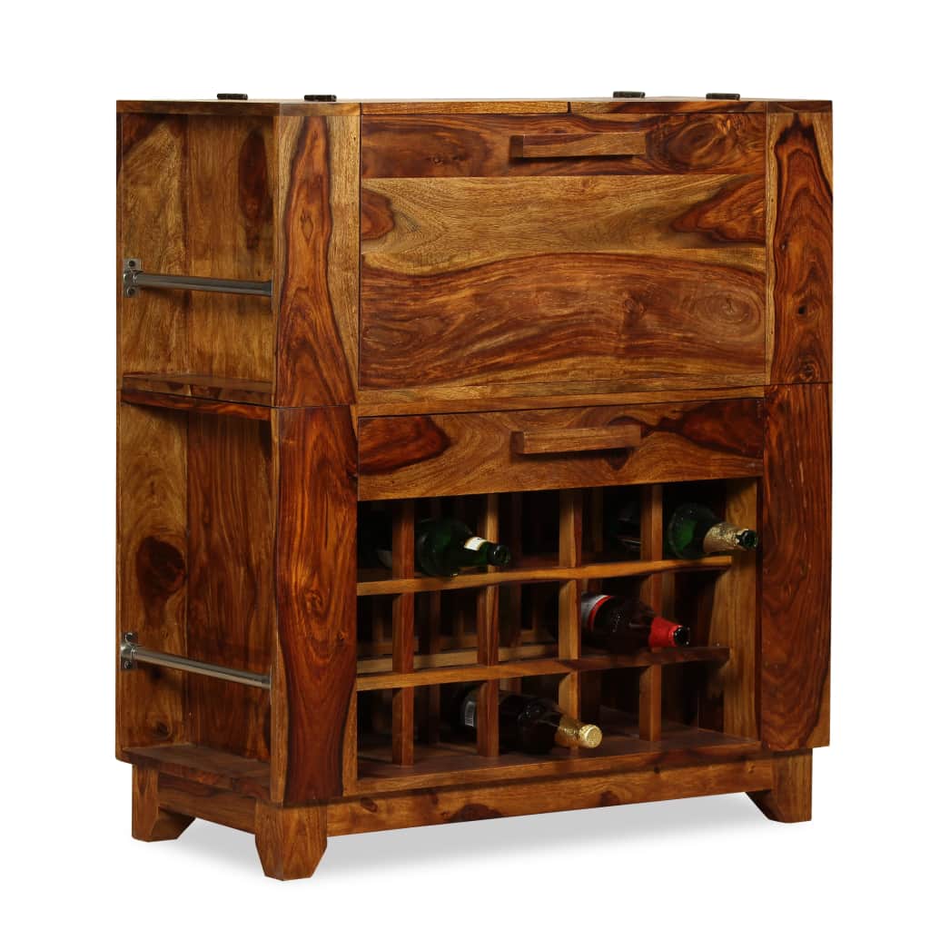Bar Cabinet Solid Sheesham Wood 85x40x95 cm