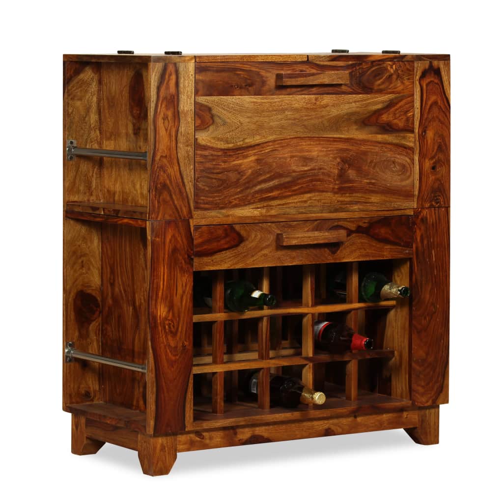 Bar Cabinet Solid Sheesham Wood 85x40x95 cm