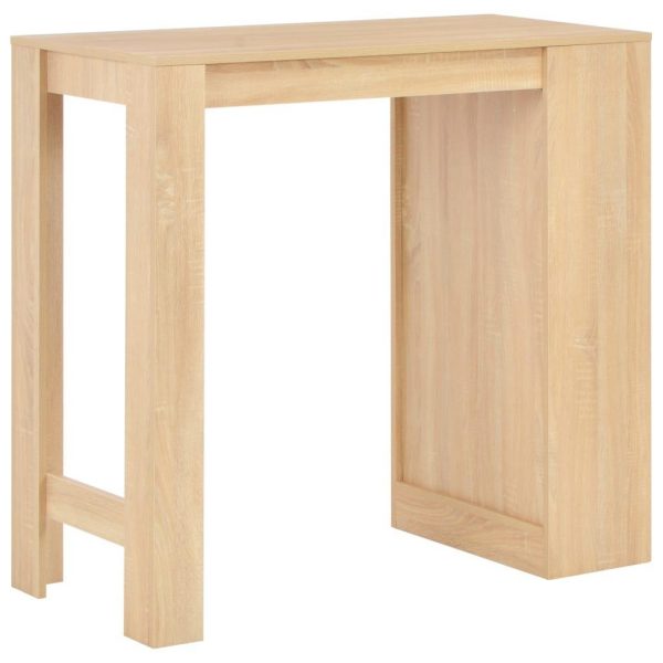 Bar Table With Shelf Oak 110X50X103 Cm