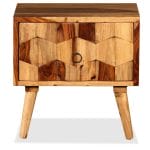 Bedside Cabinet with 1 Drawer Solid Sheesham Wood 6