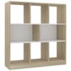 Book Cabinet White and Sonoma Oak 97.5x29.5x100 cm Chipboard