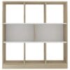 Book Cabinet White and Sonoma Oak 97.5x29.5x100 cm Chipboard