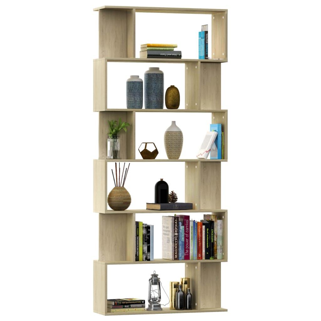 Book Cabinet/Room Divider Sonoma Oak 80x24x192 cm Chipboard
