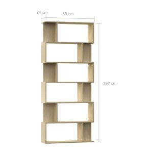 Book Cabinet/Room Divider Sonoma Oak 80X24X192 Cm Chipboard