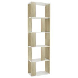 Book Cabinet/Room Divider White and Sonoma Oak 45x24x159 cm Chipboard