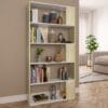Book Cabinet/Room Divider White and Sonoma Oak 80x24x159 cm Chipboard