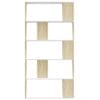 Book Cabinet/Room Divider White and Sonoma Oak 80x24x159 cm Chipboard